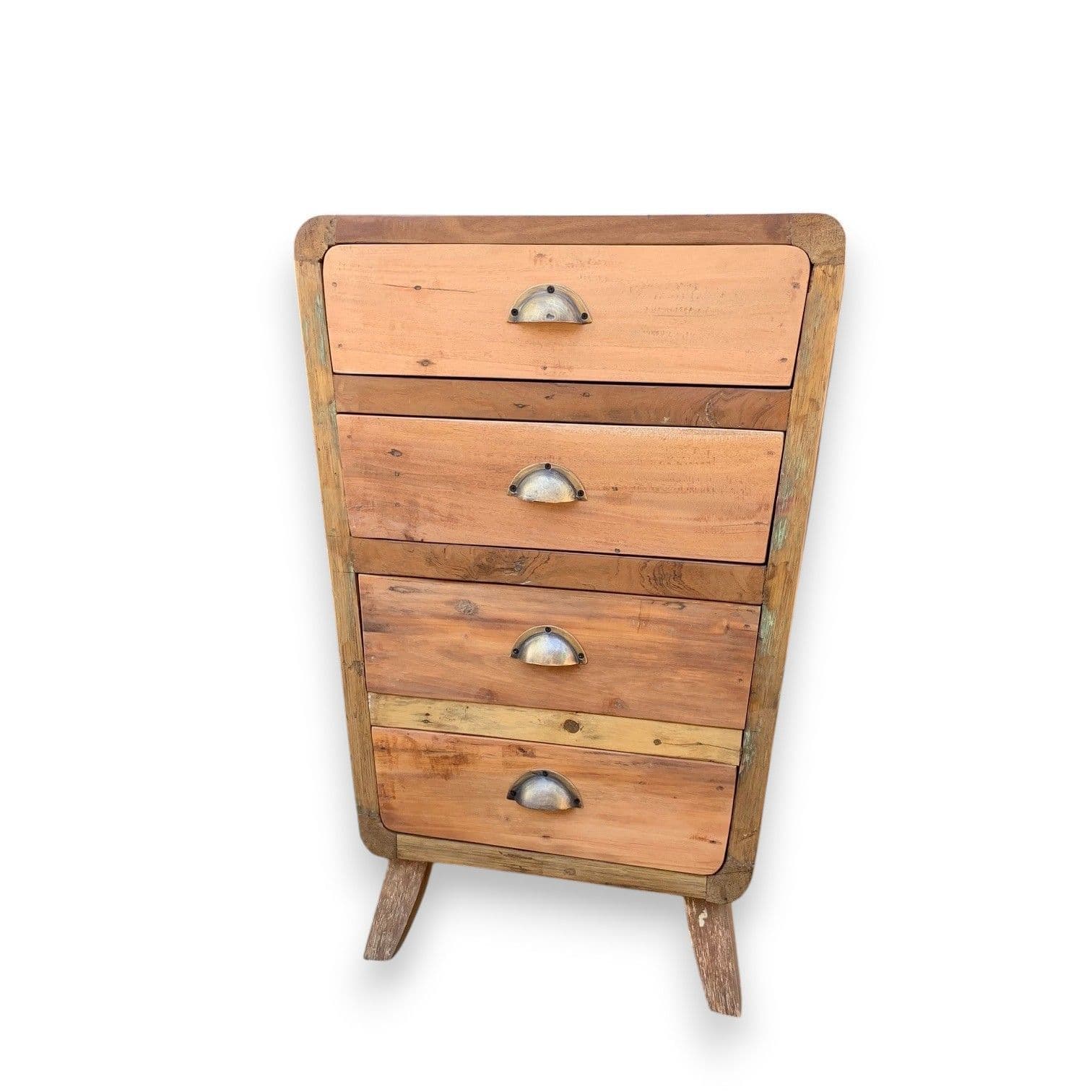 4 Drawer Recycled Wood Storage Chest | Rustic Teak Storage Unit | Kaiku