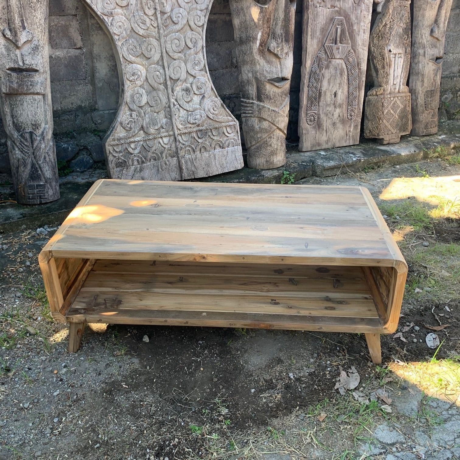 Large Reclaimed Wood Coffee Table | Recycled Teak | Kaiku